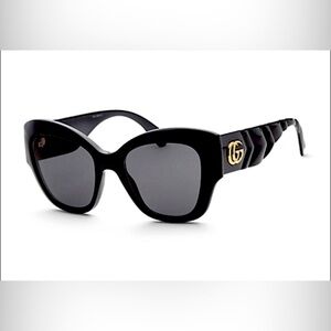Gucci Black Cat-Eye Sunglasses with Matalasse Temple Design